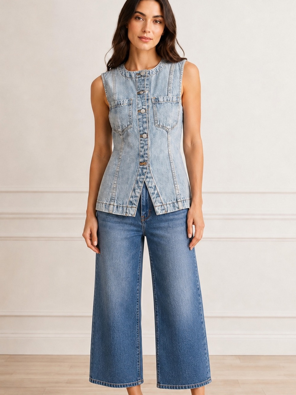 Pistola Gia Fitted Denim Vest Hazy NWT Size XS